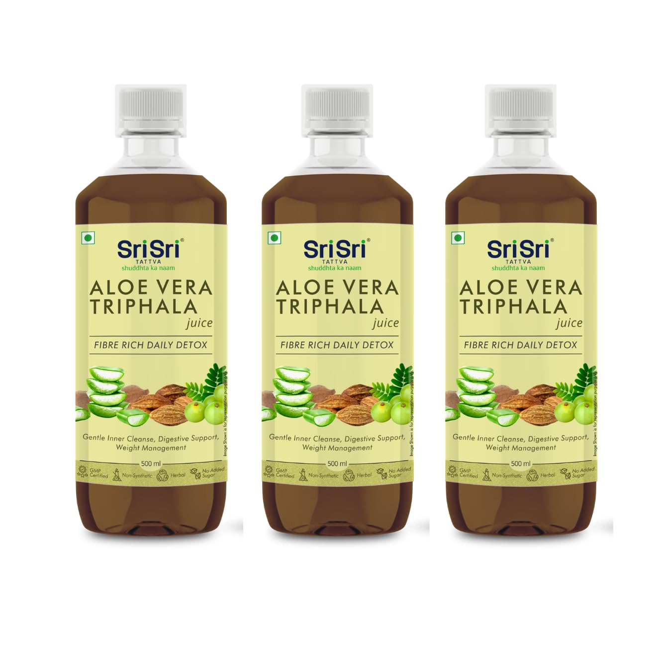 Sri Sri Tattva Shuddhta Ka Naam | Aloe Vera Triphala Juice | Better Digestion | Healthy Skin | Natural & Herbal | No Added Sugar | 500 ml (Pack of 3) (B0D672RRG8) Amazon Price History, Amazon Price Tracker