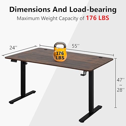 Miniatura 8 de Escritorio para computadora, estación de trabajo de altura ajustable, escritorio eléctrico de pie, mesa de computadora, escritorio de computadora