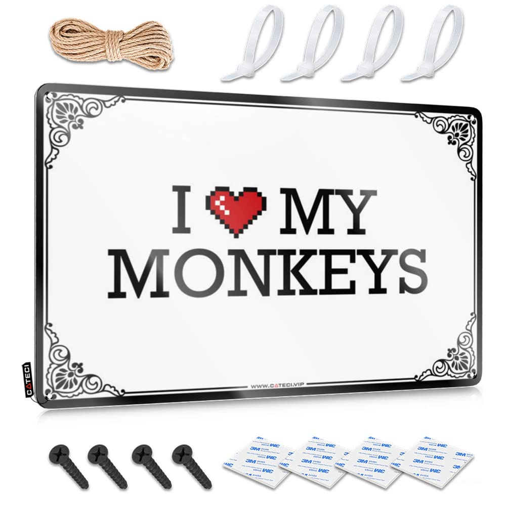Fzfn Colour Vintage Poster Soft Area Amazing I Love My Monkeys For Scoreboard - Funny Bedroom Decor Customizable(20X30cm)