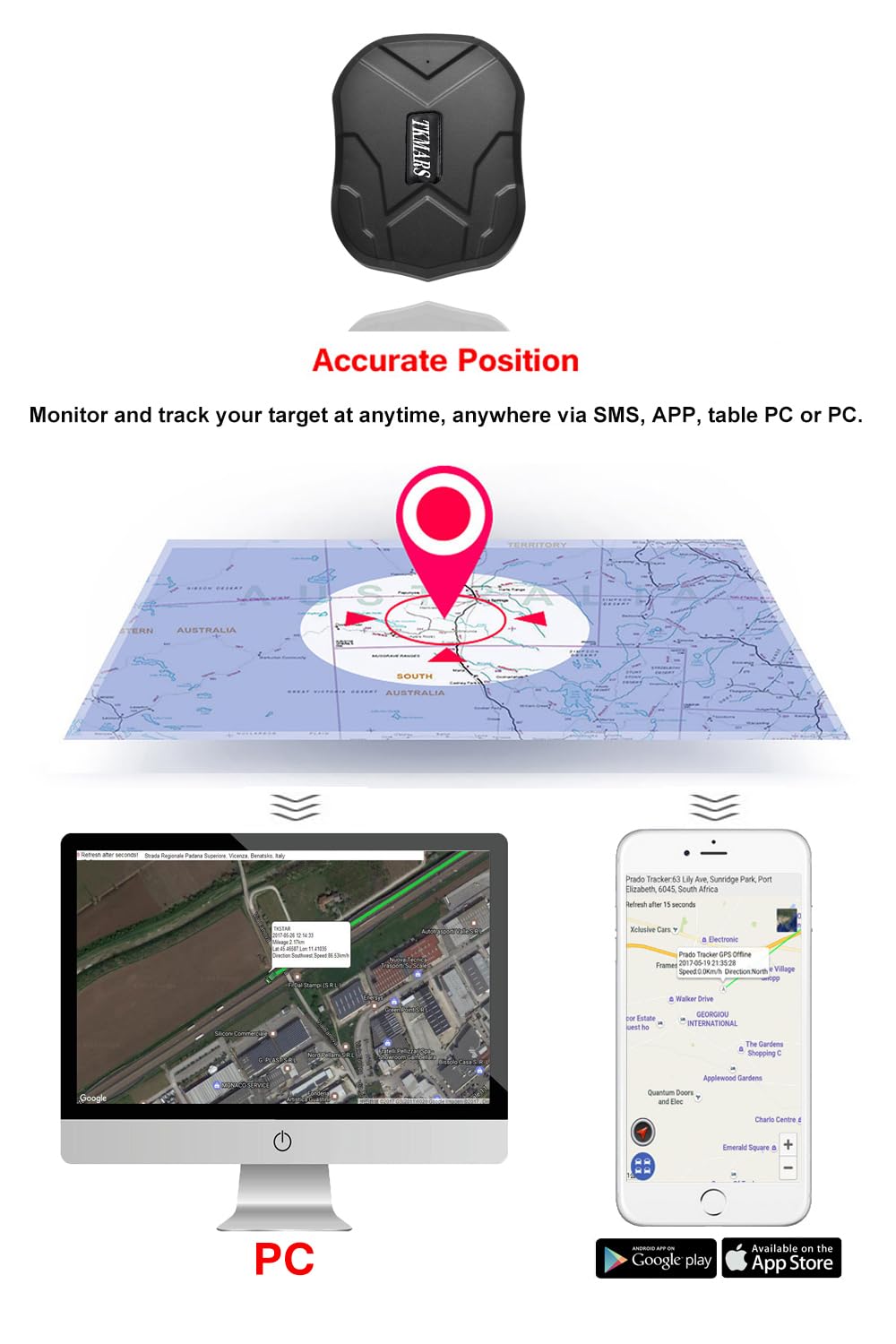 4G Localizador GPS para Coche 10000mah GPS Tracker con Seguimiento en Tiempo Real Magnético Impermeable Rastreador GPS