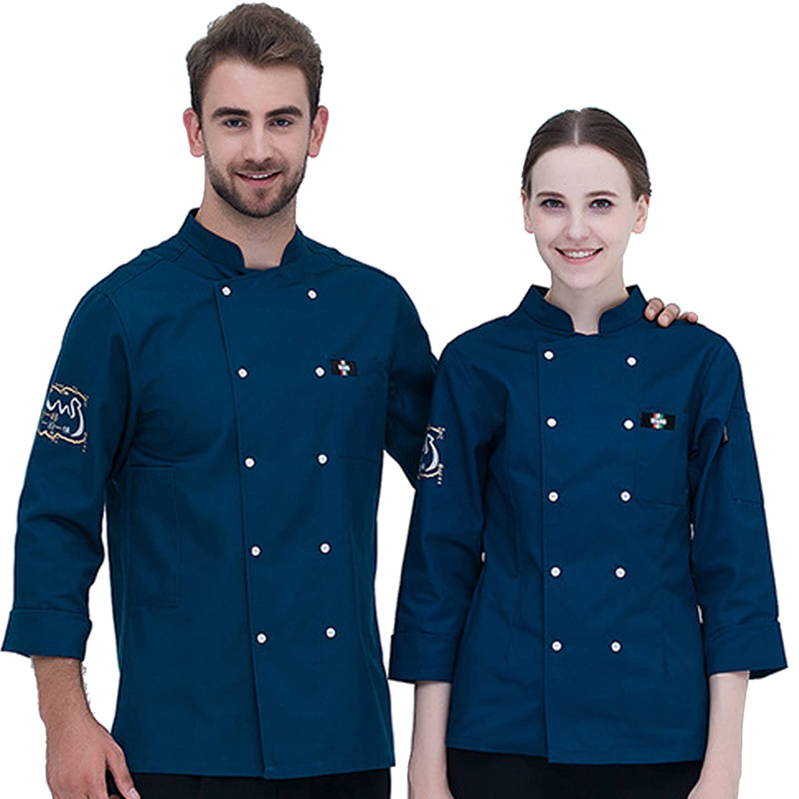 Chaqueta de chef profesional Chaqueta de chef Chef Restaurante Uniforme Cocinero Abrigo Manga larga Botones Chaqueta Hombres Mujeres Barista Baker Camisas Camarero Ropa de trabajo Ropa de cocinero