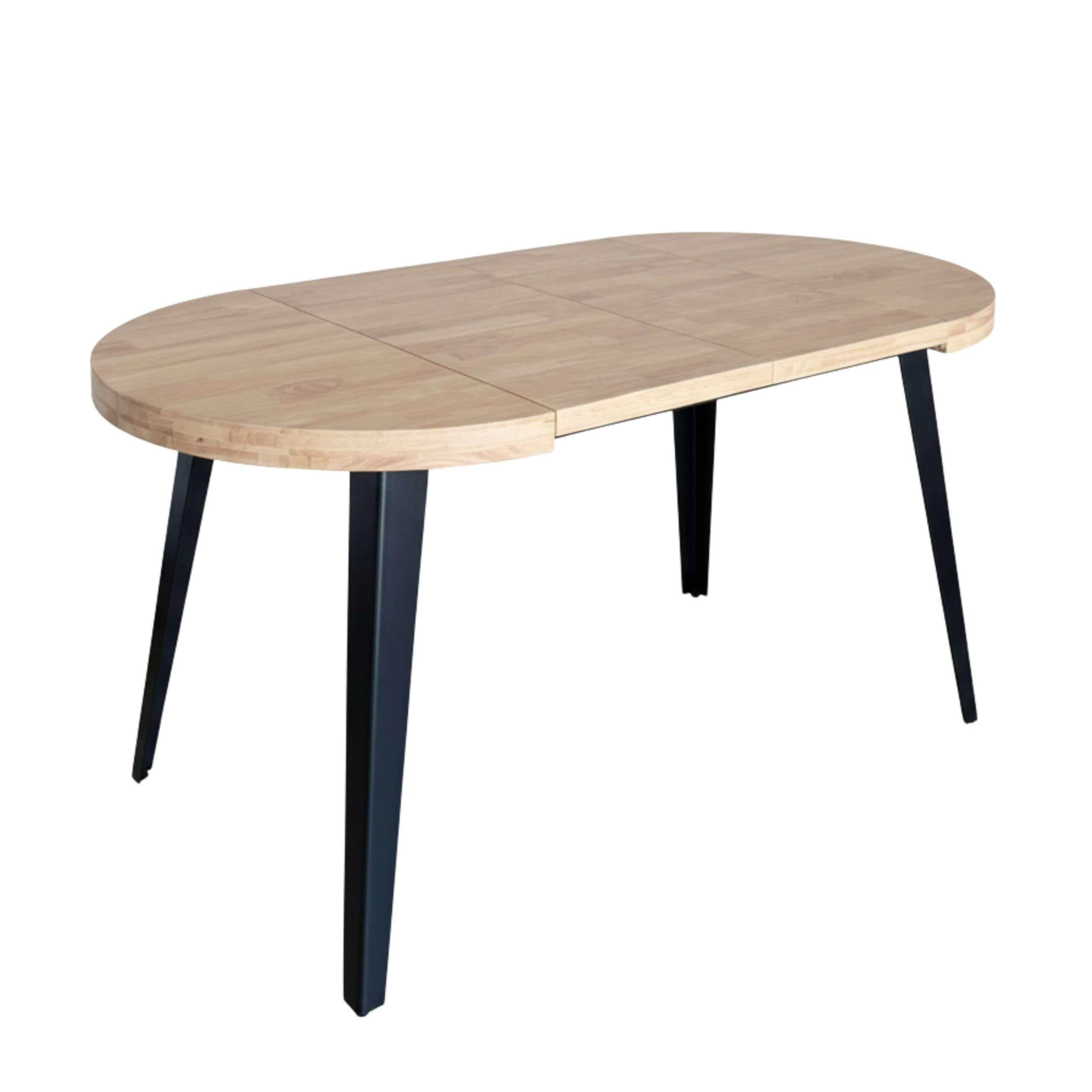 Miroytengo Mesa de Comedor Extensible Redonda Berg 3 Posiciones hasta 6 comensales 80/120/160x80x76 cm