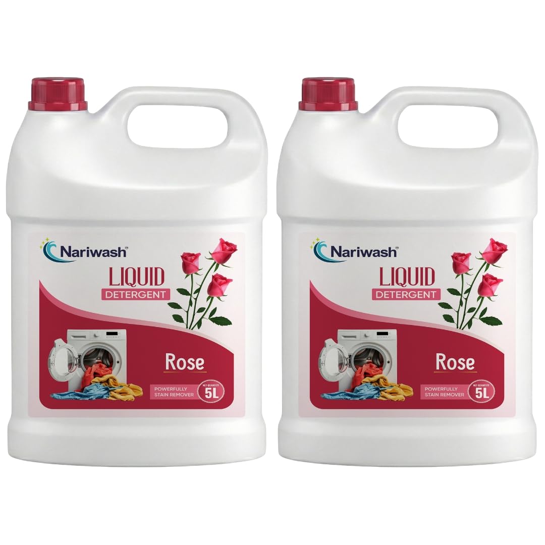 Liquid Laundry Detergent for Clothes, Tough on Stains, Gentle on Fabrics, Long-Lasting Freshness, Suitable for Top & Front Load Washing Machines (2, Rose)