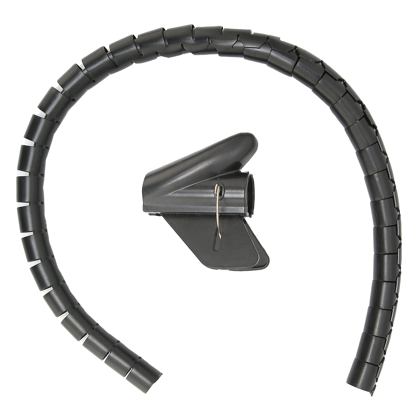 Manicotto per cavi, tubo metallico, guaina per cavo a spirale con, tubo aperto da 10 metri per uso domestico industriale, PE ritardante l nero (Φ42 mm)