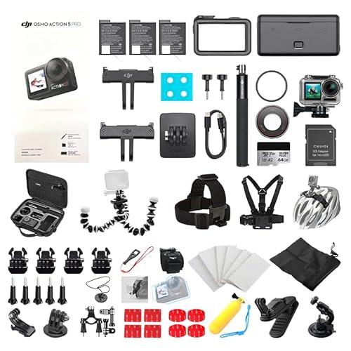 DJI Osmo Action 5 Pro アドベンチャーコンボ オールインワンキット付き 4K/120fps 防水アクションカメラ 64GB カード 1/1.3インチセンサー スポーツ&ビデオブログ用