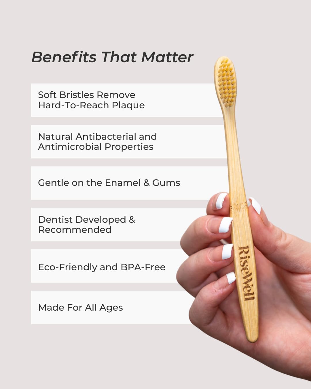 Soft Bamboo Toothbrush for Kids and Adults, Lightweight for Daily Oral Care