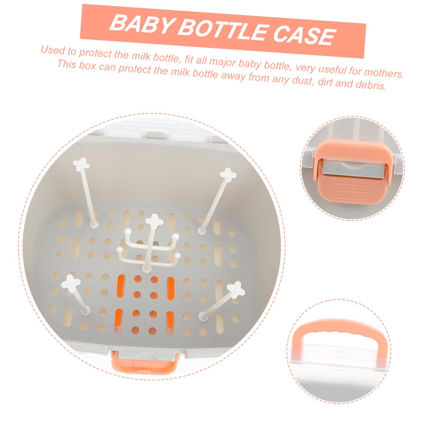 Supvox Tragbare Aufbewahrungsbox für Babyflaschen, Große Pp Kasten | Geeignet für Küchenware und Schnuller, Leicht zu Reinigen und Verschleißfest, Hält Ordnung bei Müttern