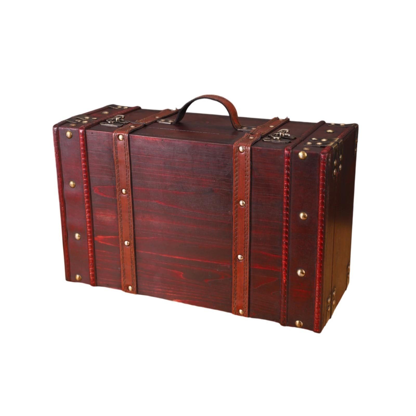 Portaoggetti Vintage Baule in Legno Elegante Baule con Manico per Operatori di Fotografia