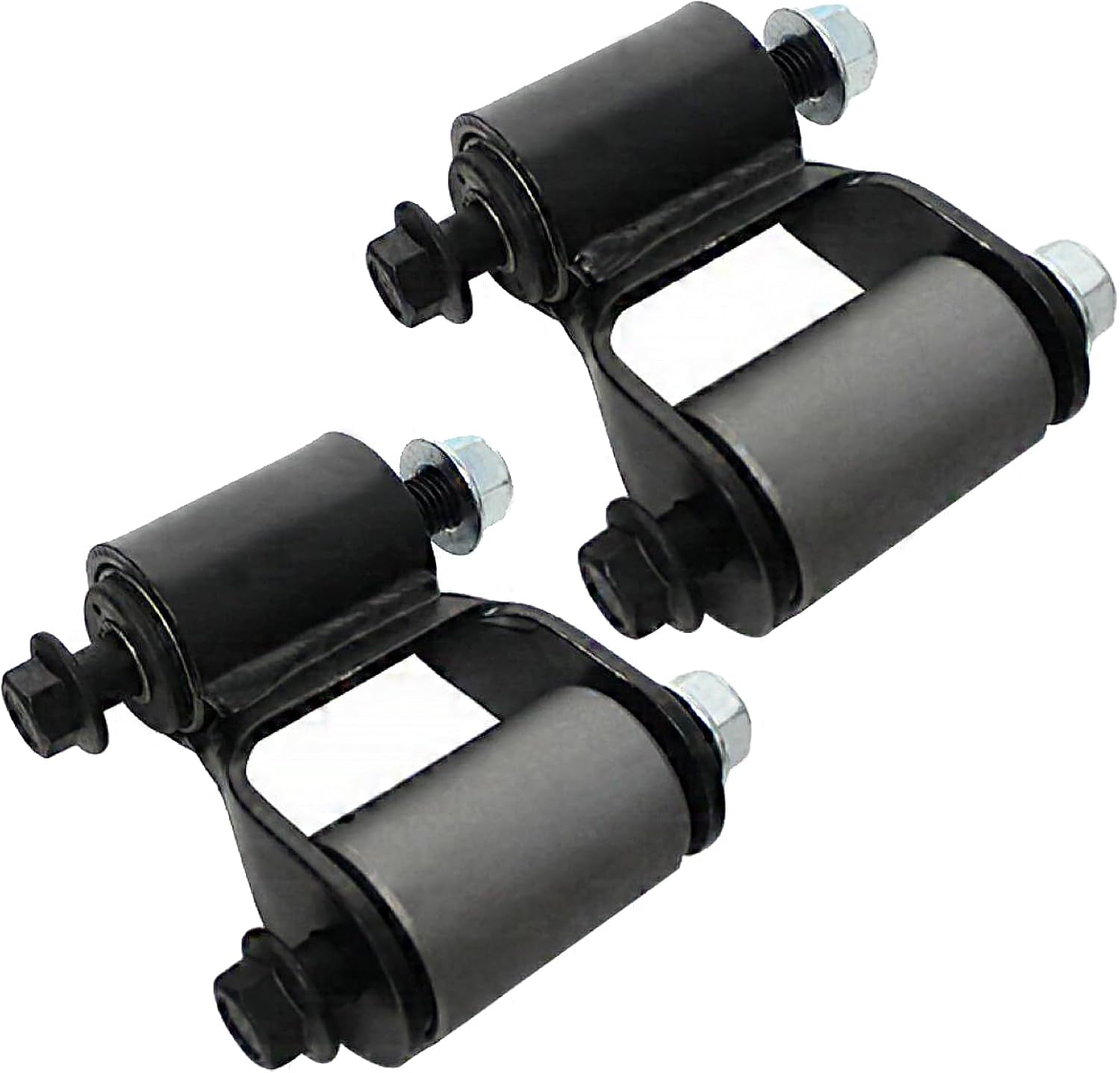 Pair Set Rear Leaf Spring Shackle Kit Rearward LR RR Compatible with 1984–1990 Jeep Wagoneer, for 1984–2001 Jeep Cherokee, Replace # 722-024 722024