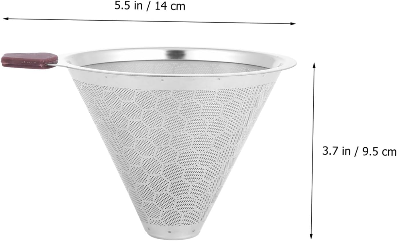 Reusable Cup Stainless Steel Coffee Tea Filter Portable Home Coffee Dripper with Fine Mesh Sieve for Smooth Flavorful Stainless Steel Filter for Single Serve Brewing
