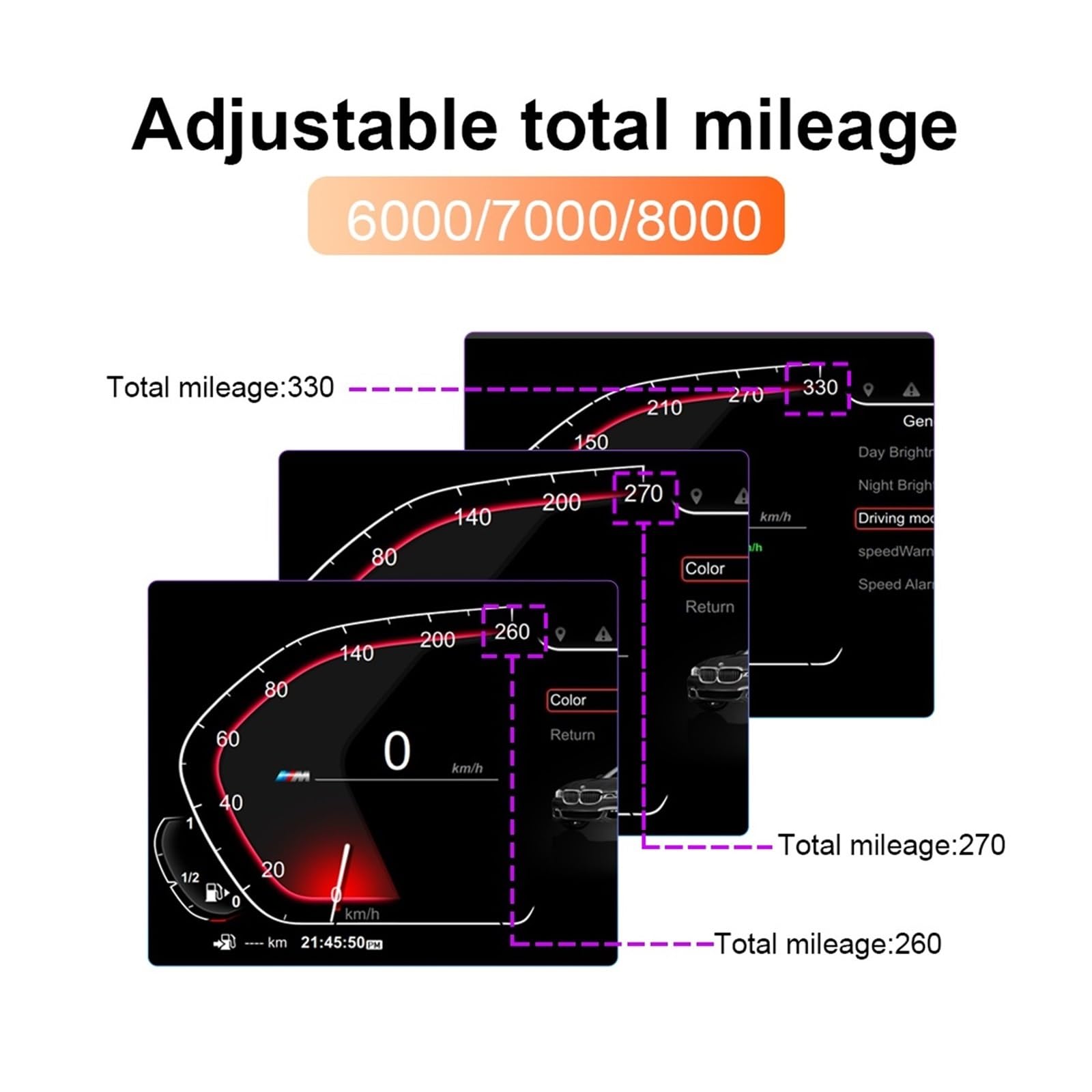 Quadro strumenti digitale compatibile con BMW Serie 3 E90 E91 E92 E93 / Z4 E89 2005-2012 Quadro strumenti Virtual Cockpit, tachimetro
