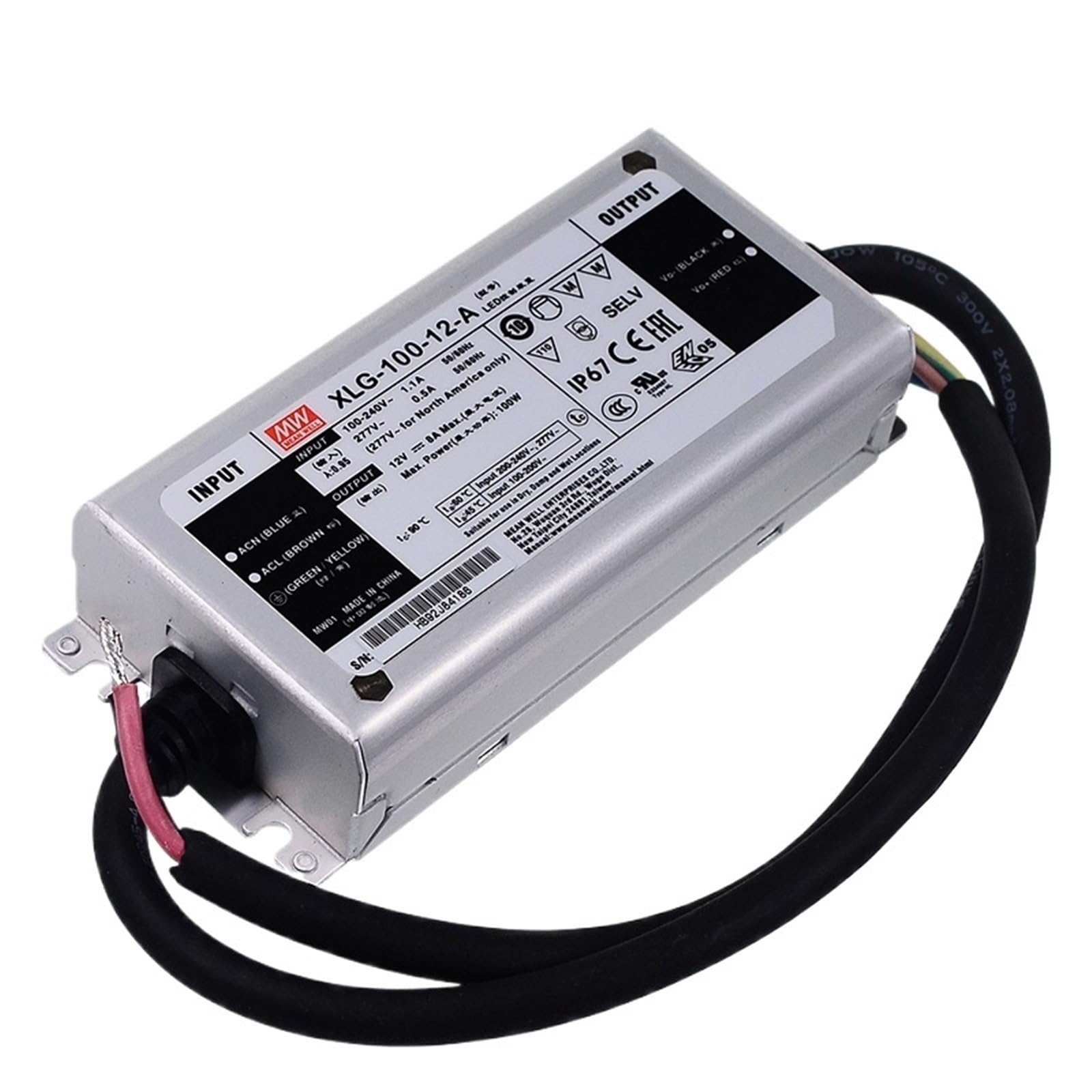 FCARUMIQP XLG-100 100W 12V 24V 700mA 2100mA Constant Power LED Driver Adjustable Dimming Supply Dimmable(XLG-100-H-A 2100mA)