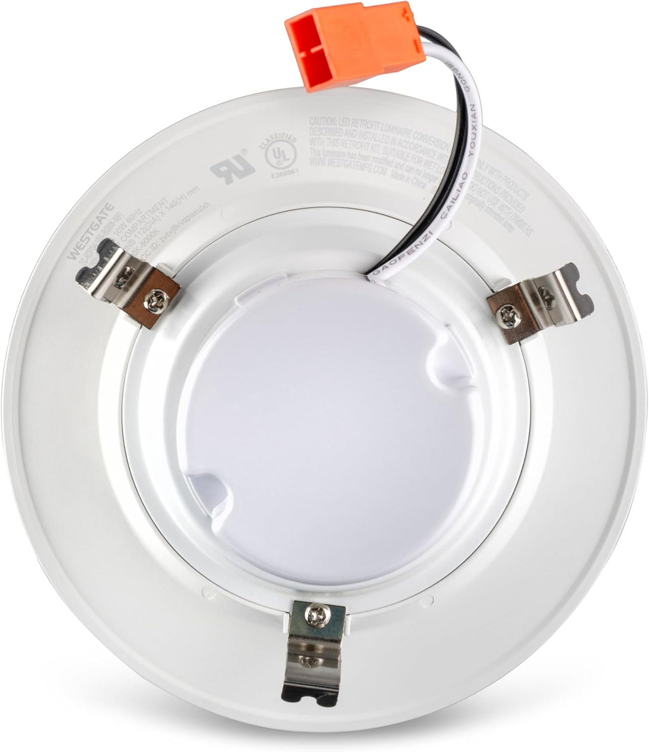 Westgate TC-RDPS4-10W-RGBW-WIFI 4 Inch Round LED Trim Downlight, 10W, White Finish - Compatible with Alexa, Works with Google, Ceiling Light, Multi CCT from 2700K to 5000K
