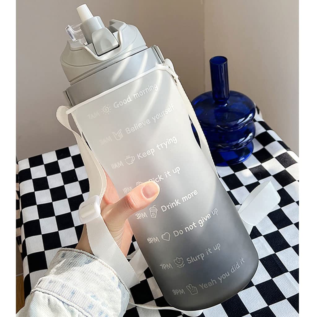 Botella de Agua Deportiva Motivación de la botella de agua de gran capacidad con el marcador de tiempo de la aptitud de la aptitud de la aptitud del gradiente de las tazas de plástico de las tazas hel