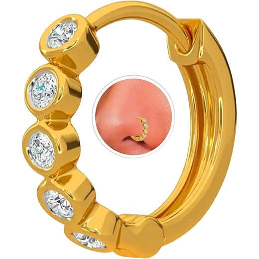 Gold Plated Crystal Nose Ring