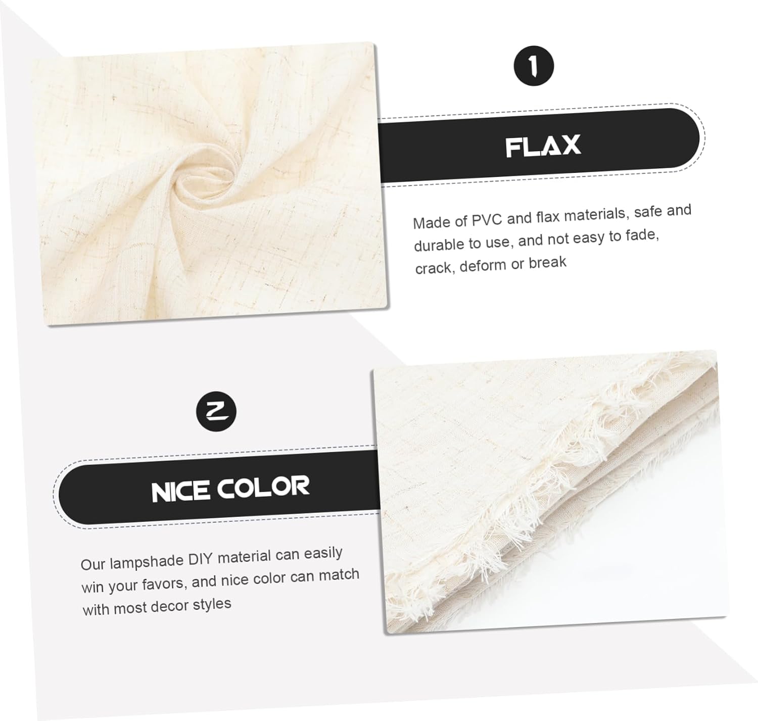 INOOMP Lampshade Material for DIY Natural Linen Fabric Adjustable Lamp Shade Cover Suitable for Table and Floor Lamps Crafting Supplies for Home Decor