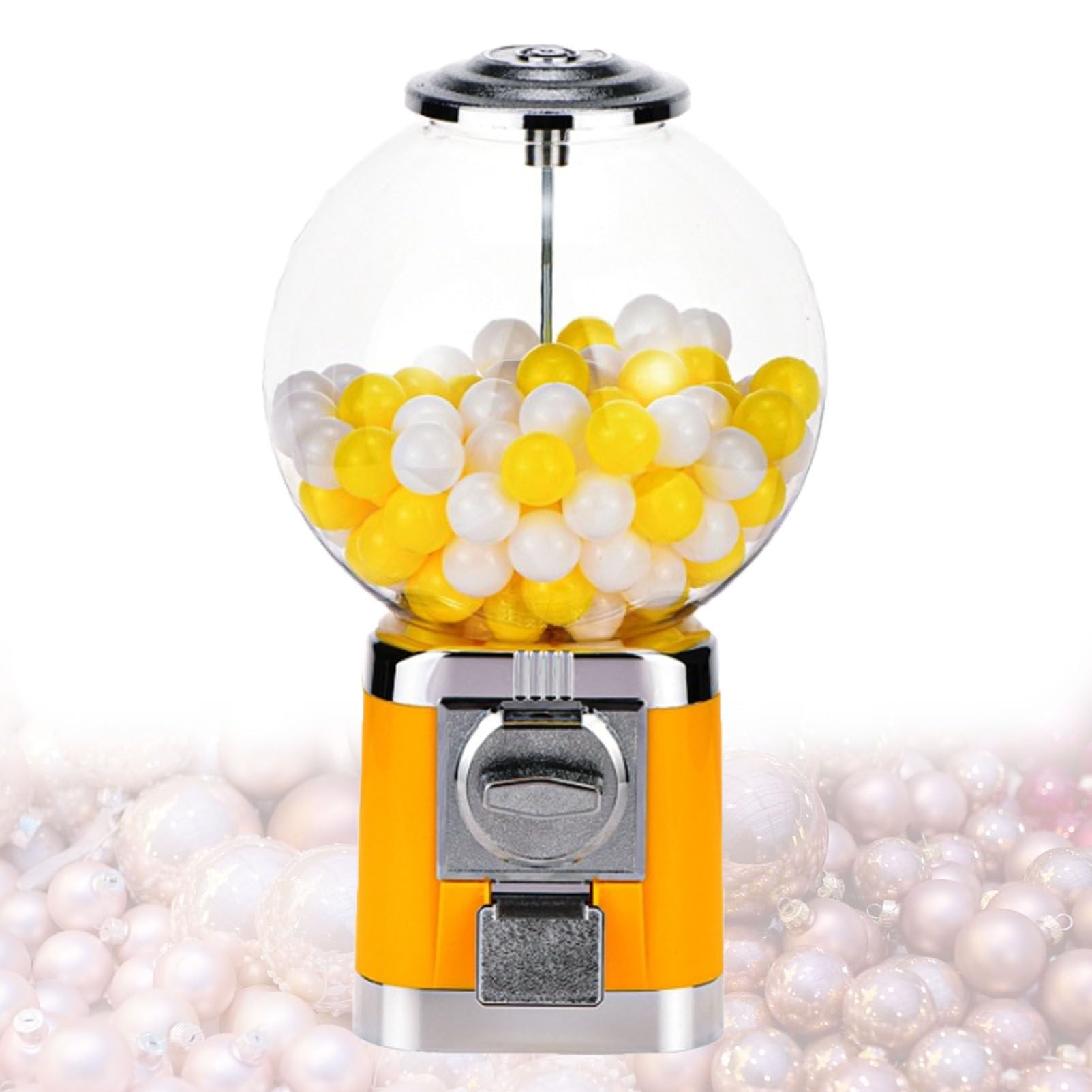 Zowdrix Yellow Capsule Vending Machine, Gumball Machine,1.26In Ball Bulk Vending Machine, Automatic Capsule Vending Machine For Retail Stores