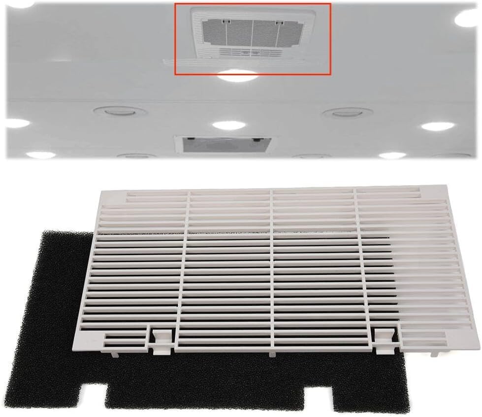 G-PLUS RV A/C Ducted Duo-Therm Air Grille, Compatible with Dometic 3104928.019, Replace A-Conditioner Grill with Filter Pad - Polar White