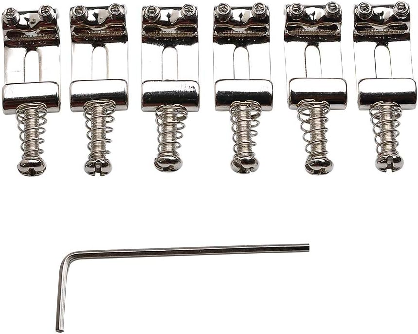 Musiclily Pro 10.8mm Steel Vintage Style Guitar Tremolo Bridge Saddles for Strat Stratocaster Electric Guitar Nickel(Set of 6) - Image 4