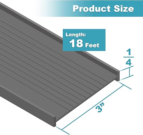 Miniatura 10 de Burlete de sellado inferior para puerta de garaje de 3 pulgadas en color gris, estilo T de 14 pulgadas, todos los anchos (puerta de 20 pies de ancho)