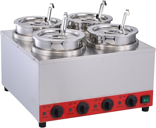 Dispensador eléctrico de salsa de queso nacho con cucharón y olla de inserción, interruptor de encendidoapagado de capacidad de 3.5 cuartos