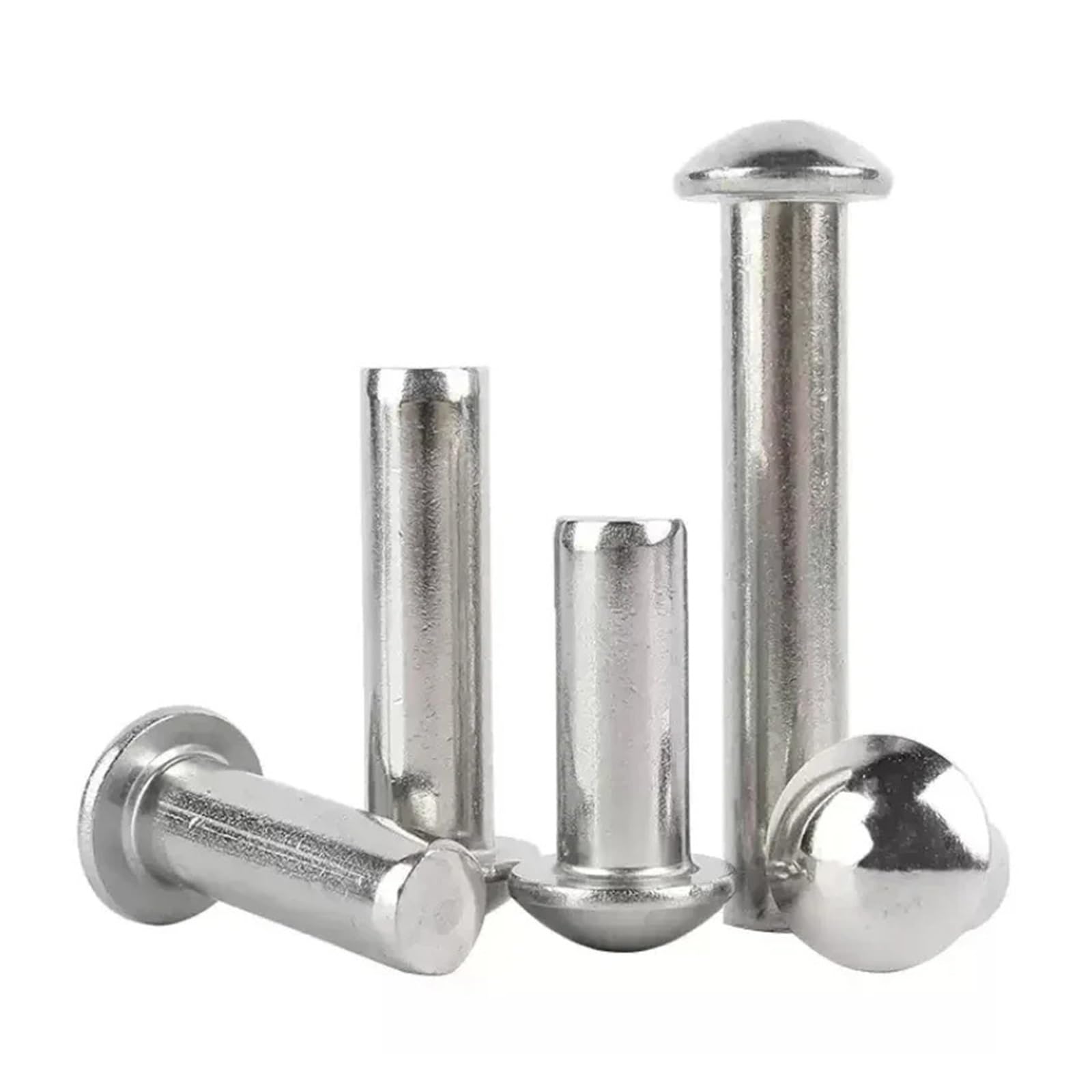 Solid Rivets 304 Stainless Steel Solid Self Plugging Semi Round Head Rivets M2-M8 3-60mm 167 pcs(10mm,M2.5-50pcs)