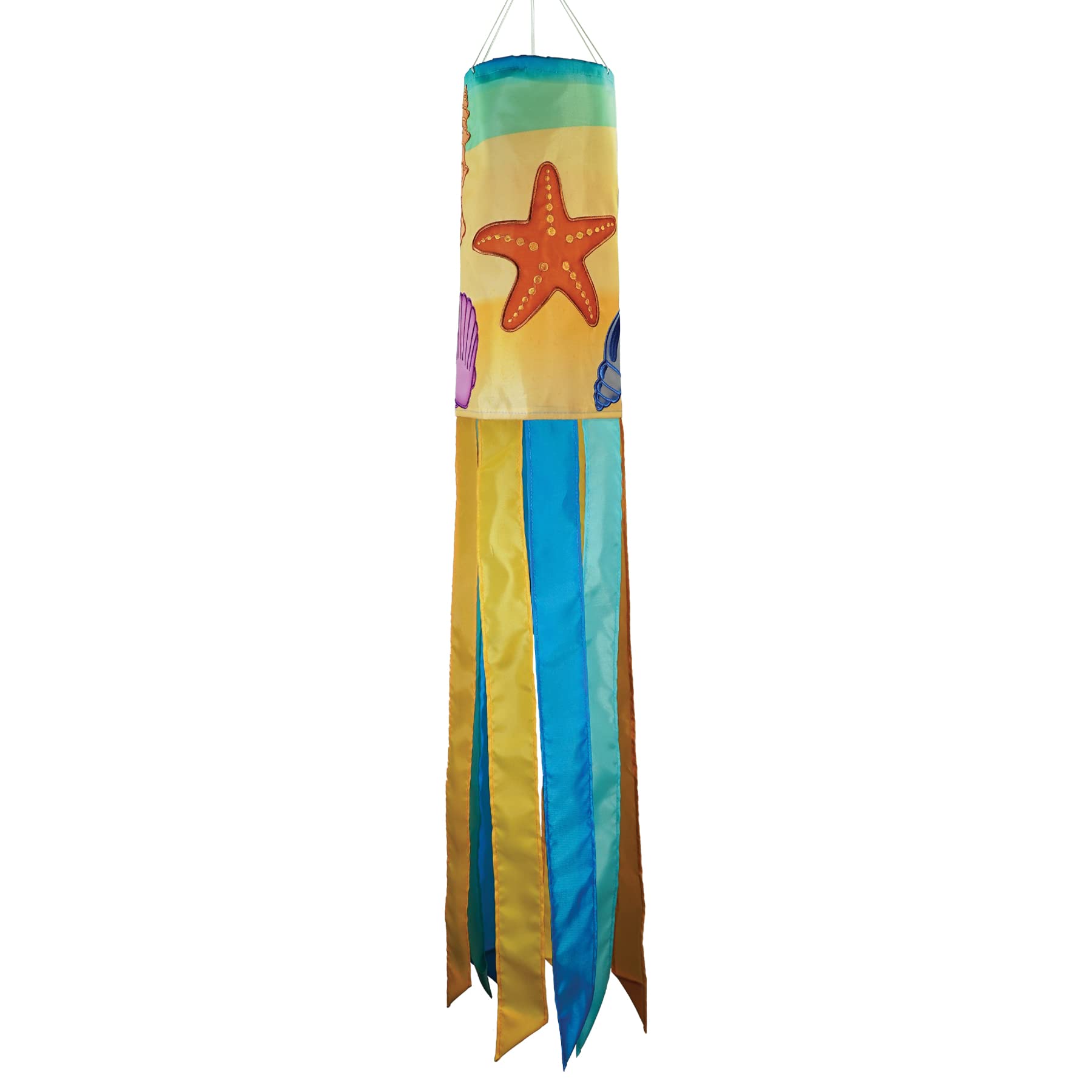In the Breeze Seashell 40-inch Windsock, Outdoor Beach Windsock, 5196