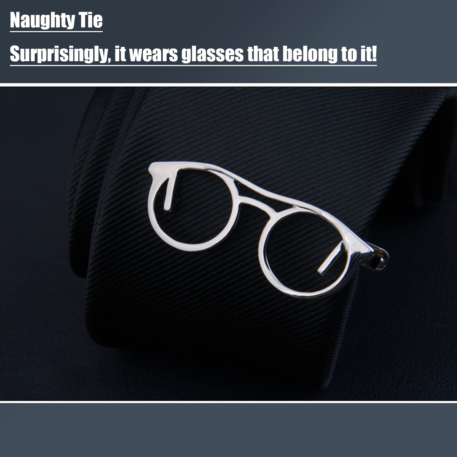 YIUWLMN 2Pcs Interesting Tie Clips Eyeglass Tie Clip Pipe Tie Clip for Men Decorative Tie Bar Clip are Fashionable and Versatile