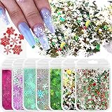 Lifextol 70g Christmas Snowflake Nail Glitter Sequins 3D Holographic Nail Art Snowflakes Christmas T