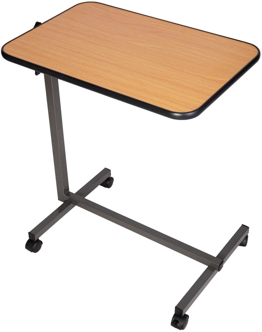 Giantex Overbed Laptop Food Tray Table Rolling Desk Hospital Over Bed