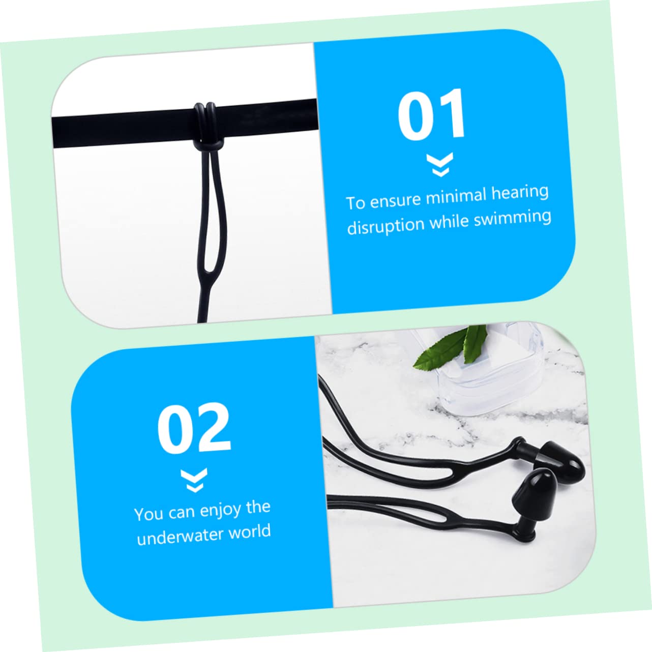 CORHAD 3 Pairs Silicone Waterproof Earplugs for Adults Sleep Swimming Bathing Ear Protector