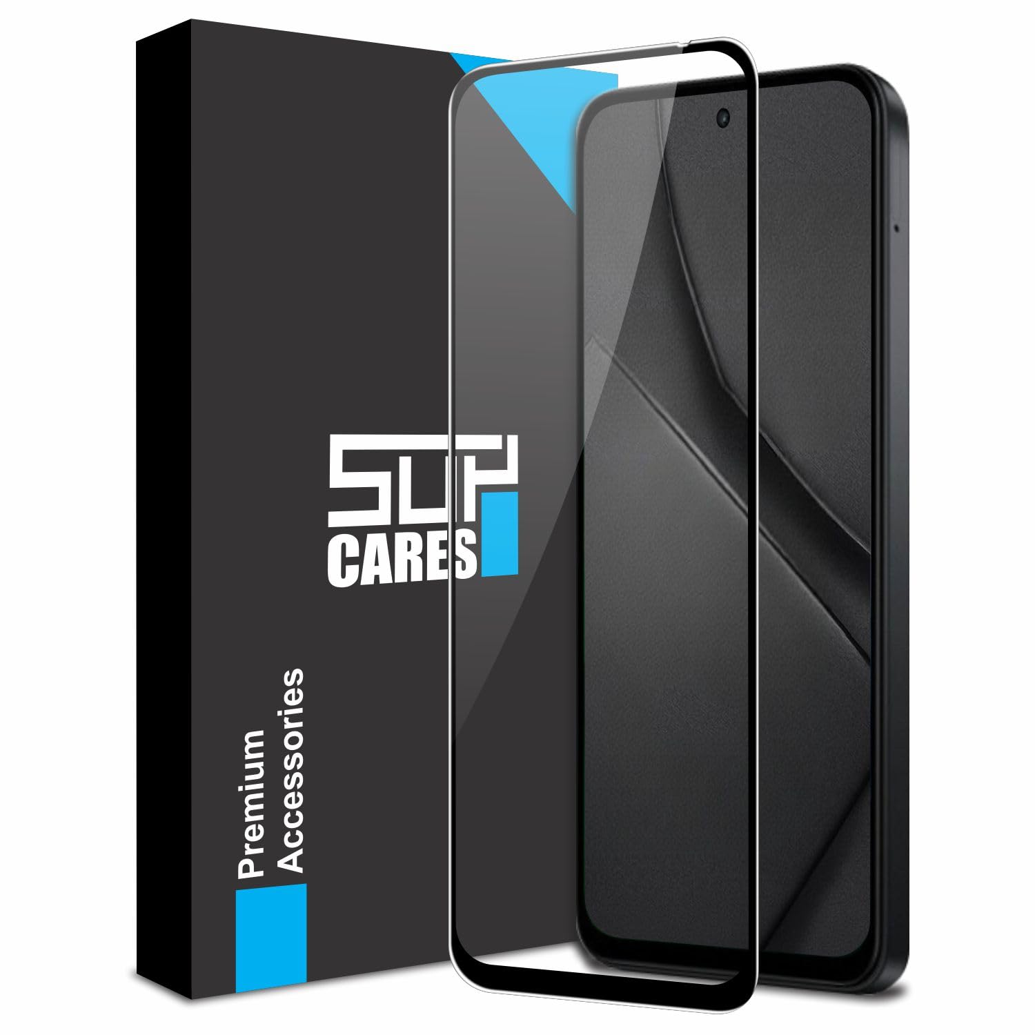 SupCares Military-Grade Gorilla Tempered Glass Screen Protector for Redmi 15 and Poco M7 Plus (6.9 Inch) With Installation Kit | Edge to Edge Coverage | Black-image-14