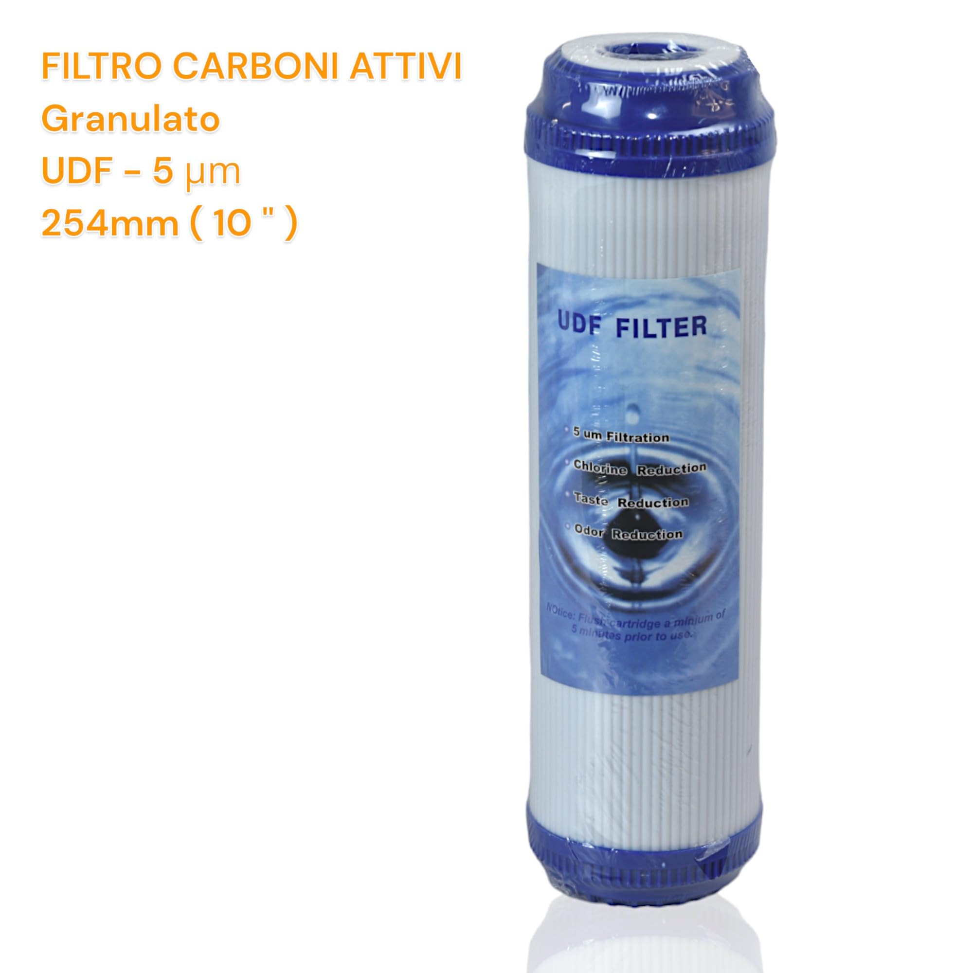 Filtro Acqua Potabile 2X KIT TRE CARTUCCE (6 PEZZI) FILTRO SISTEMA FILTRAZIONE ACQUA SEDIMENTI + CARBONI ATTIVI 10" 5 μm PER DEPURATORE SOTTO LAVELLO