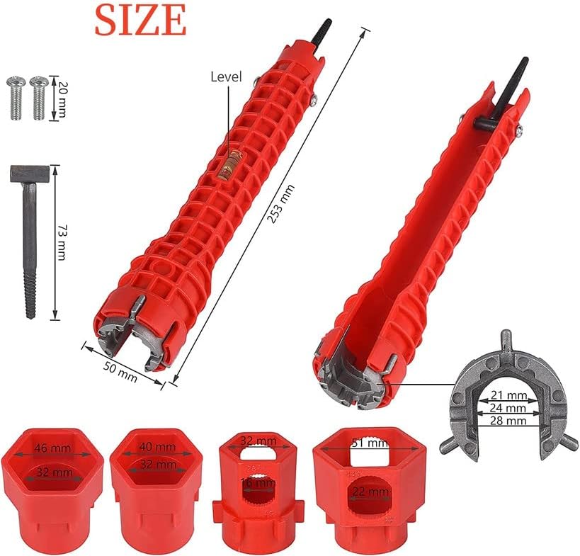 Miniatura 2 de Setype Instalador de grifo y fregadero (14 en 1), herramienta de fontanería multiusos para lavabo, herramientas manuales de instalación de