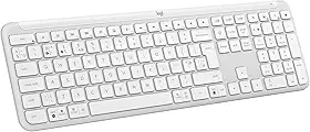 Teclado sem fio Logitech Signature Slim K950 Com Easy-Switch para até 3 dispositivos, Digitação Silenciosa, Conexão Bluetooth ou Receptor USB Logi Bolt Incluso e Layout US INTL - Branco
