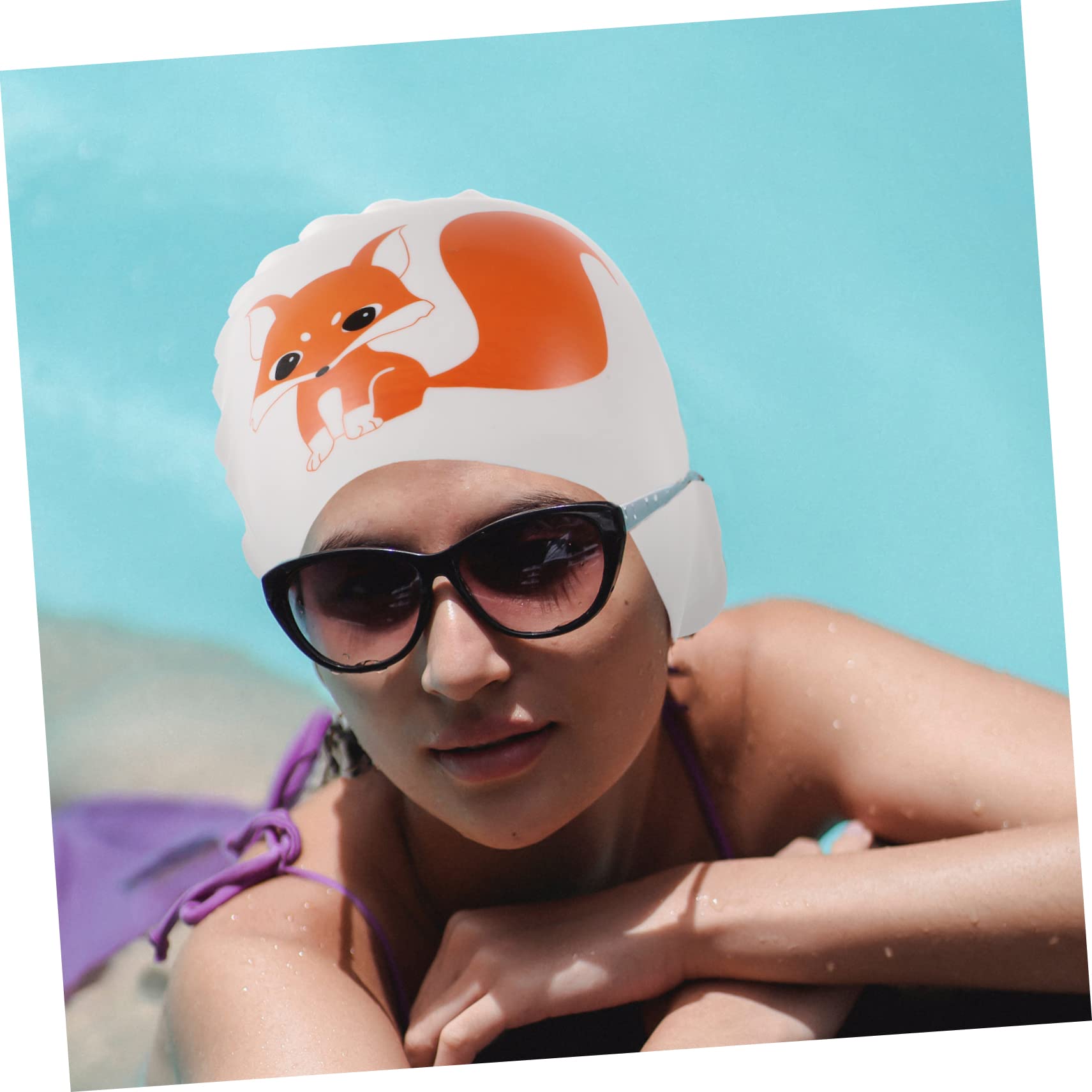 Gorro De Natación De Silicona Gorro De Baño Gafas De Natación Gorro De Natación De Tela para Gorras De Tapa De Natación Arena Agua Gel De Sílice