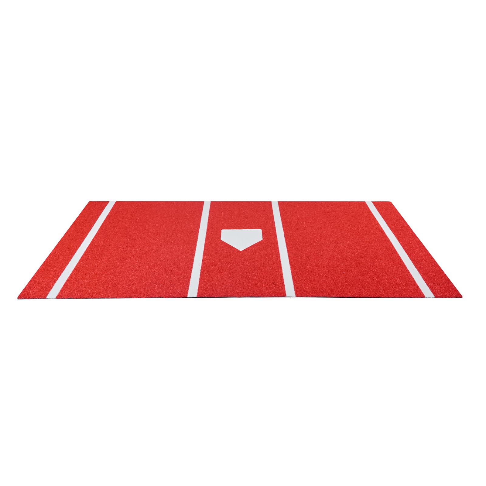 VEVOR Baseball-Schlagmatte Trainingsmatte (366 x 183 cm) Trainingspad Schlagkäfigmatte, Baseballmatte mit Home Plate & Anti-Fade-Rasen, tragbare Trainingshilfe Softballmatte Outdoor, Rot