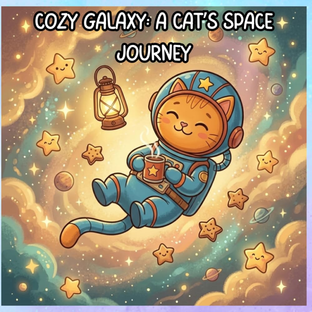 Cozy Galaxy A Cute Cat Space Coloring Book: Relaxing Kawaii Coloring Book for Kids & Adults