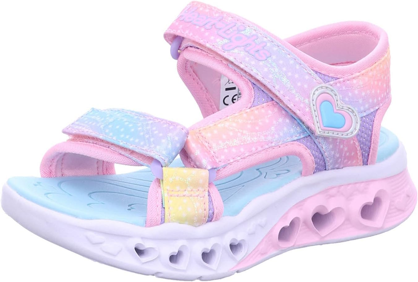 Skechers Kids Girls Flutter Hearts Sandal-Twili Sneaker, Link Pink/Multi, 1 Little Kid
