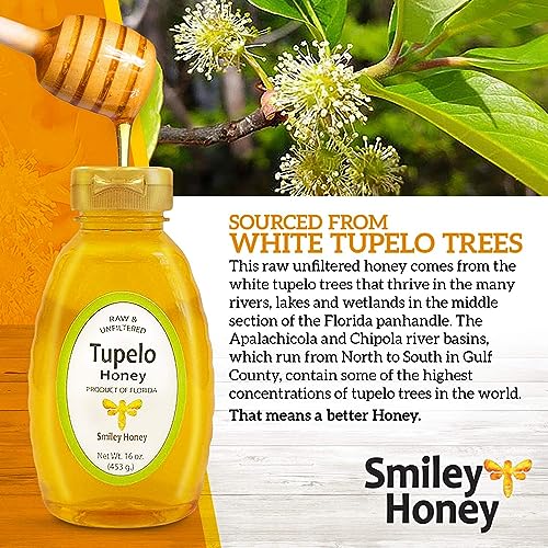 Smiley Honey 100% Tupelo Miel Orgánica Pura 8oz miniatura 3