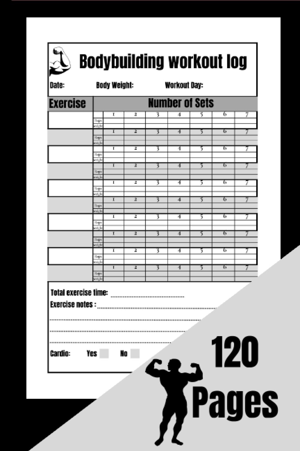 Bodybuilding workout logbook workout tracking diary, exercise tracking