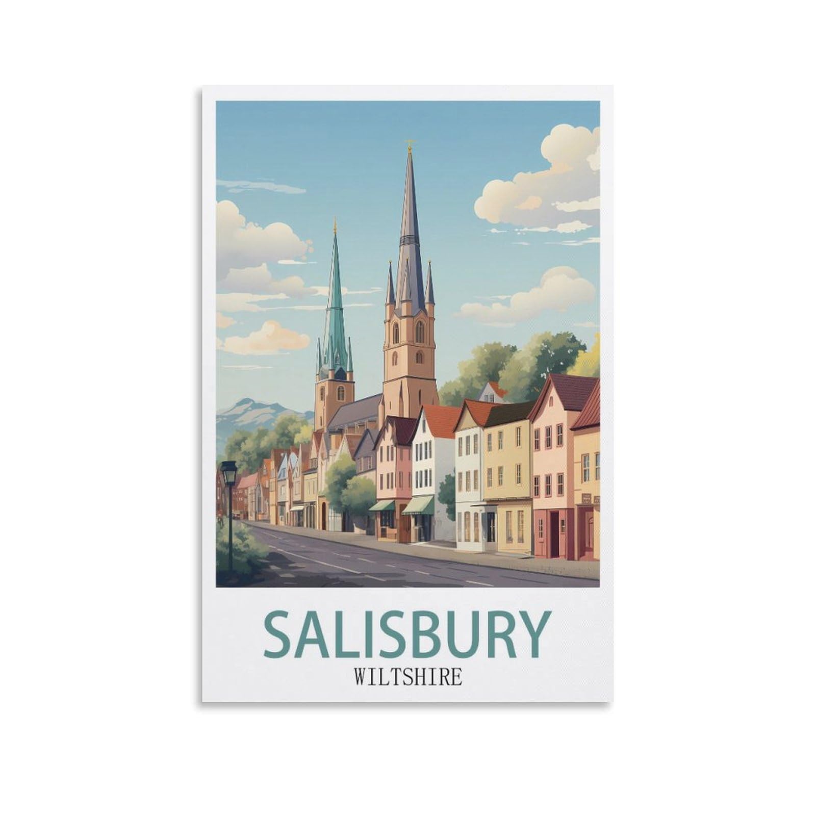Vintage Metal Tin Signs Salisbury Wiltshire Metal Wall Art Bar Sign for Kitchen Pubs Coffee Metal Wall Decoration 30x30cm