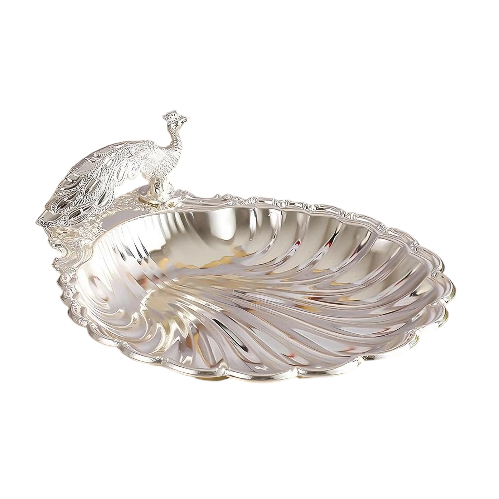 LUCKGONI European Retro Styles Peacocks Shell Snacks Tray For Fruits Nut Dessert Multipurpose Serving Bowl