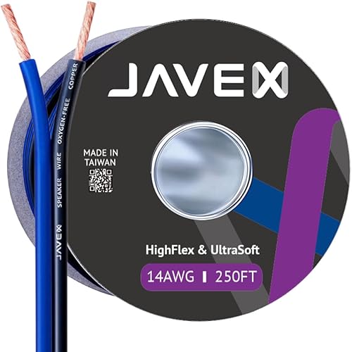 Miniatura 5 de JAVEX Cable de altavoz de audio de calibre 12 AWG (100 pies), [cobre libre de oxígeno OFC] Cable plano delgado para audio estéreo de automóvil,