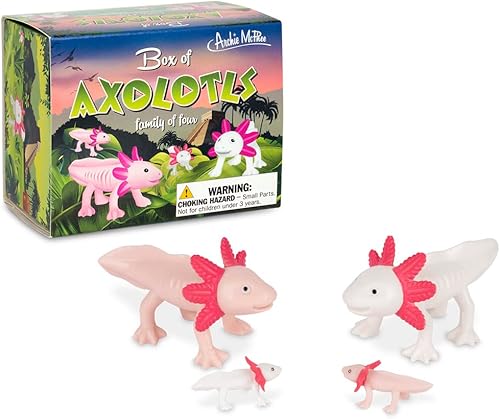 Accoutrements Archie McPhee Caja de Axolotls Familia de Cuatro