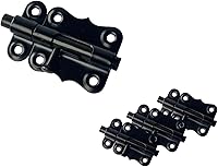 Vista 14 de QCAA Deco Perno de barril deslizante de acero duradero, 2 pulgadas, revestimiento negro, paquete de 4, fabricado en Taiwán