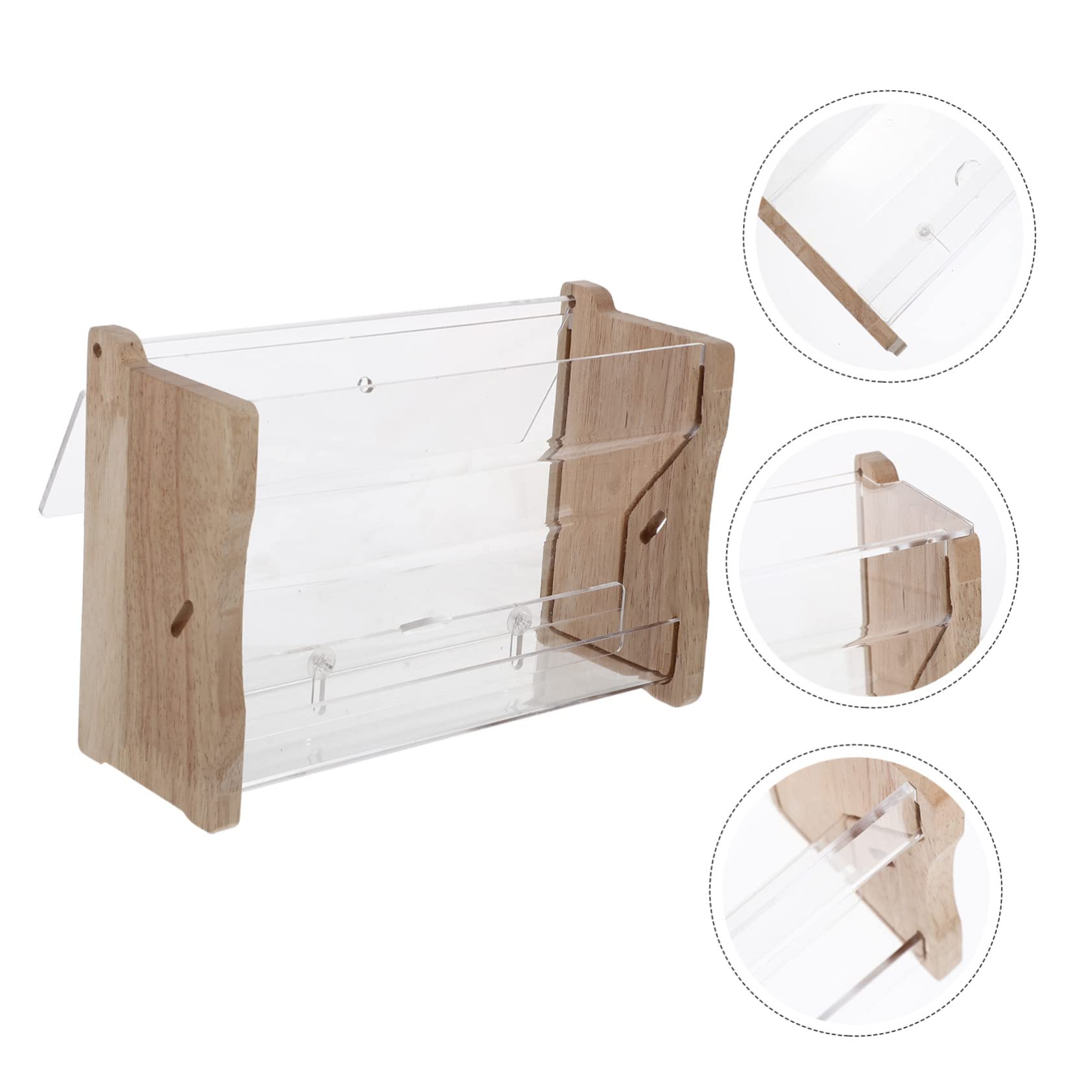 Toddmomy Mangeoire Automatique en Acrylique pour Poulets à Rutine et Perroquets, Distribution Pratique, Robuste, pour Cage, Beige