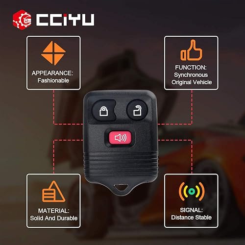 Miniatura 4 de cciyu CWTWB1U331 - Alarma de transmisor de clicker de entrada sin llave, 1 x 3 botones para Ford Edge para F150 98-16 para M azda para L incoln para