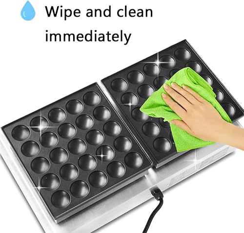 Miniatura 6 de Máquina de gofres holandesa de 110 V, 50 unidades de 950 W x 2 para hacer gofres de muffins, parrilla Dorayaki con control separado, comercial o