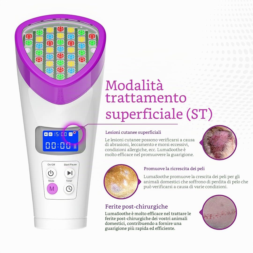 LumaSoothe 2-Terapia della Luce per Cani e Animali Domestici, Terapia della Luce a LED per alleviare Il Dolore ai Muscoli, alle articolazioni, ridurre l'infiammazione, 2 modalità terapeutiche